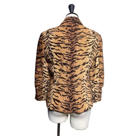 Anthracite Animal Print Fitted Jacket Blazer Size 6 - Picture 3 of 5